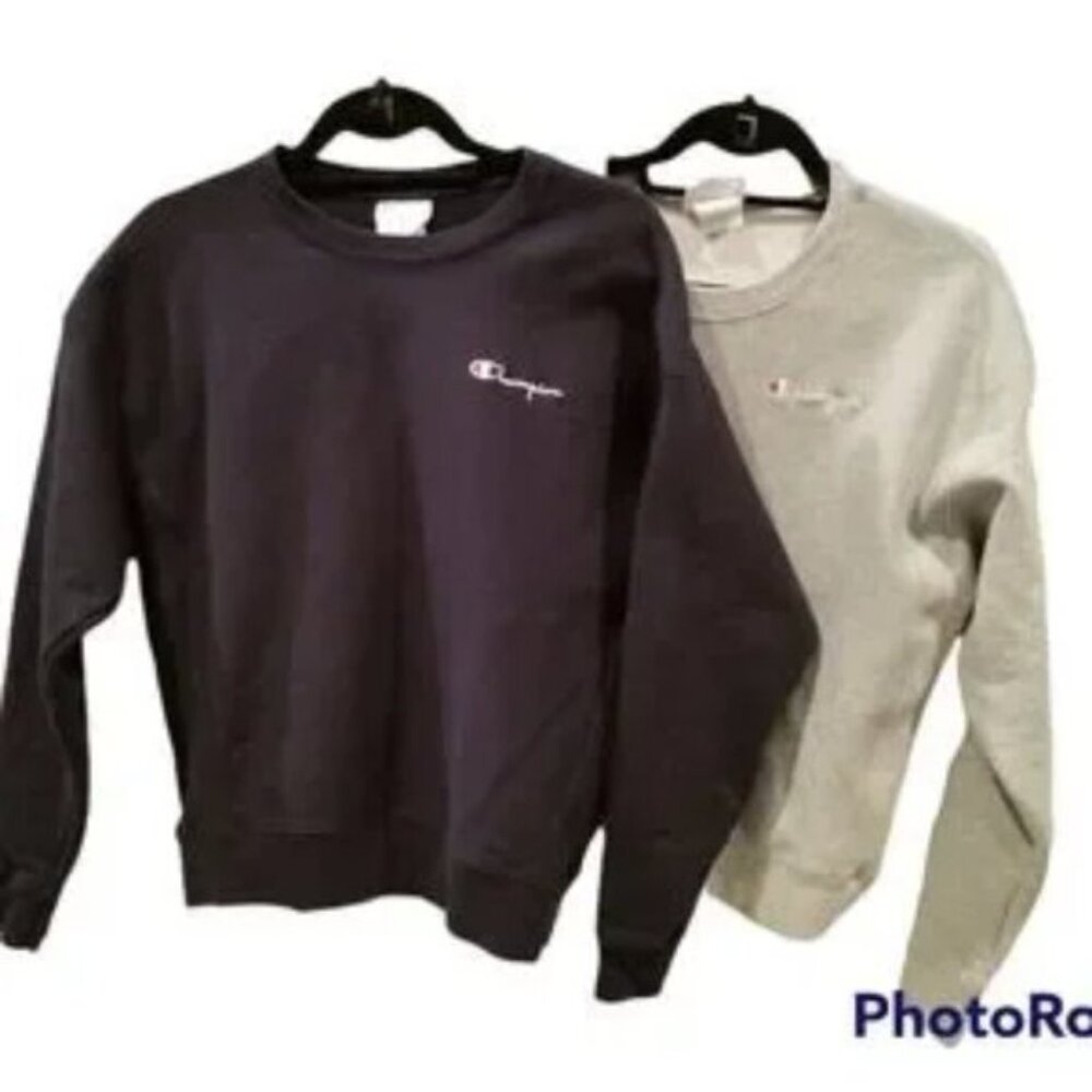 CHAMPION crewneck sweatshirt bundle navy and heather gray size Large